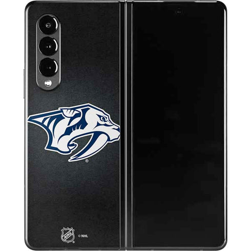 NHL Nashville Predators Black Background Galaxy Z Fold3 5G Skin