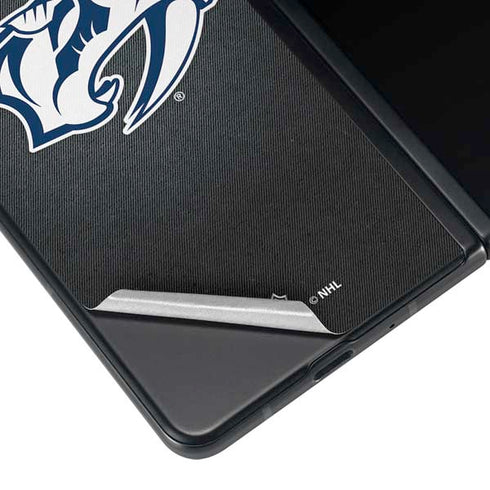 NHL Nashville Predators Black Background Galaxy Z Fold3 5G Skin
