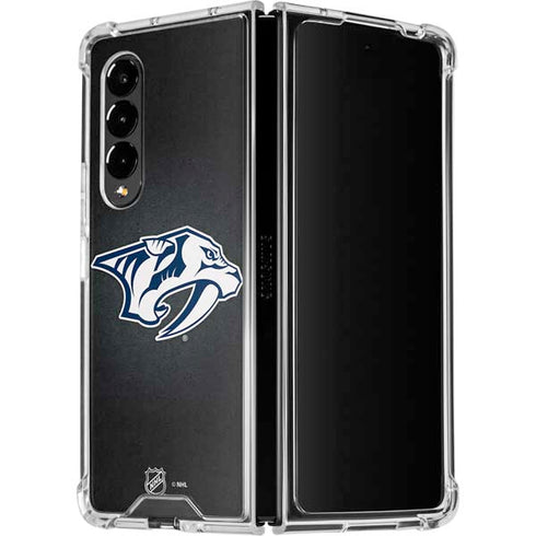 NHL Nashville Predators Black Background Galaxy Z Fold4 5G Clear Case
