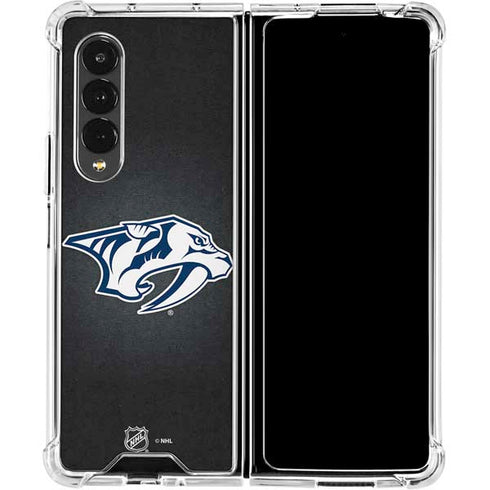 NHL Nashville Predators Black Background Galaxy Z Fold4 5G Clear Case