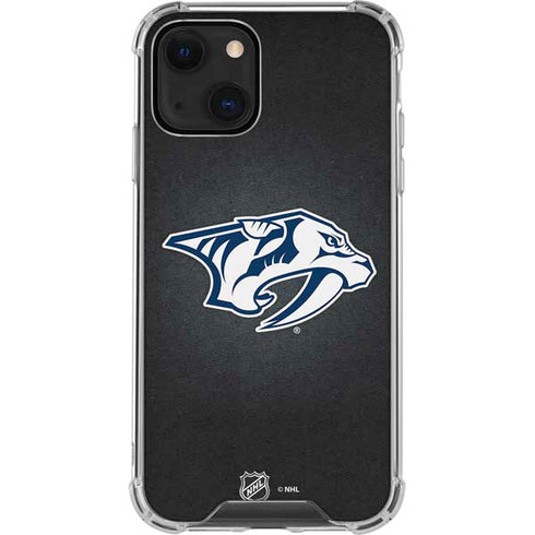 NHL Nashville Predators Black Background iPhone 14 Clear Case
