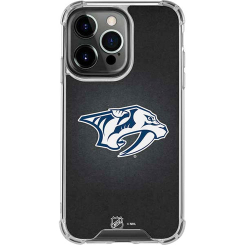 NHL Nashville Predators Black Background iPhone 14 Pro Clear Case