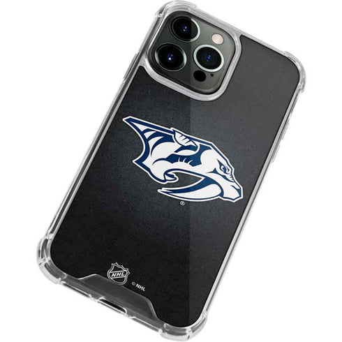 NHL Nashville Predators Black Background iPhone 14 Pro Clear Case