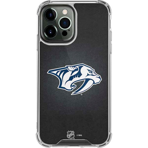 NHL Nashville Predators Black Background iPhone 14 Pro Max Clear Case