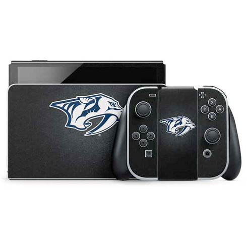 NHL Nashville Predators Black Background Nintendo Switch OLED (2021) Skin