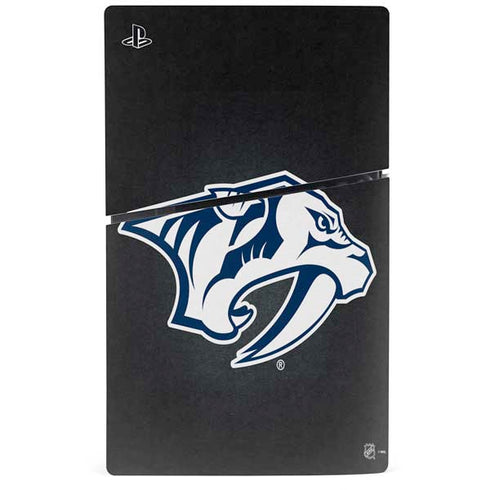 NHL Nashville Predators Black Background PS5 Slim Disk Console Skin