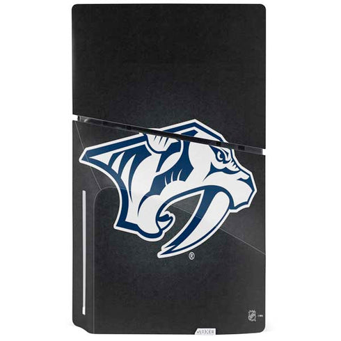 NHL Nashville Predators Black Background PS5 Slim Disk Console Skin