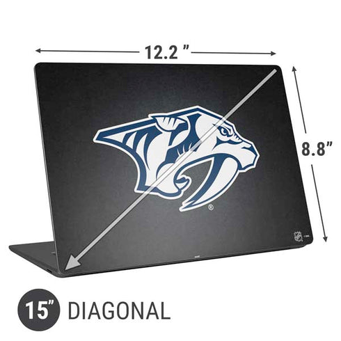 NHL Nashville Predators Black Background Universal Laptop 15in (12.2 x 8.8in) Skin