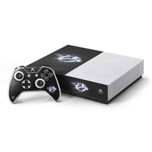 NHL Nashville Predators Black Background Xbox One S All-Digital Edition Bundle Skin