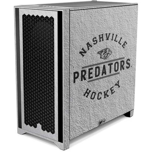 NHL Nashville Predators Black Text Corsair 4000D Tempered Glass Mid-Tower ATX Case Skin