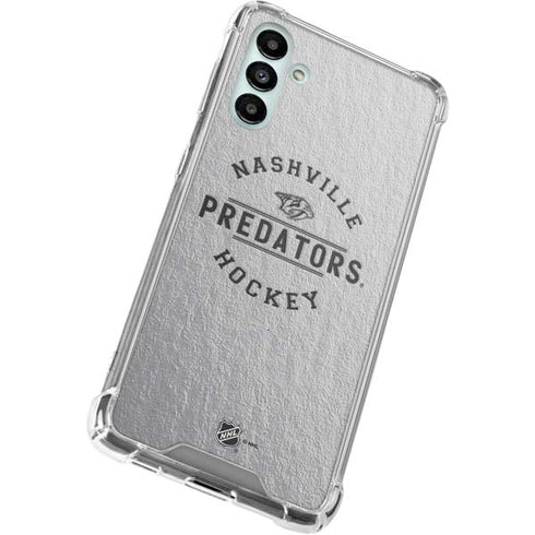 NHL Nashville Predators Black Text Galaxy A13 5G Clear Case