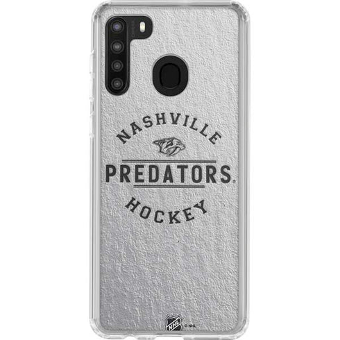 NHL Nashville Predators Black Text Galaxy A21 Clear Case