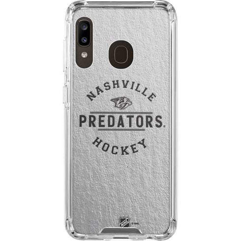 NHL Nashville Predators Black Text Galaxy A30 Clear Case