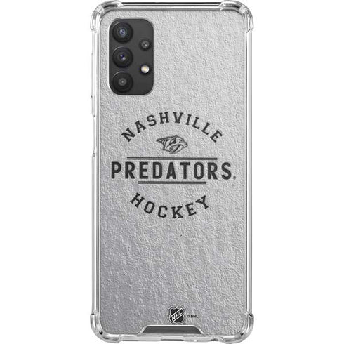 NHL Nashville Predators Black Text Galaxy A32 5G Clear Case