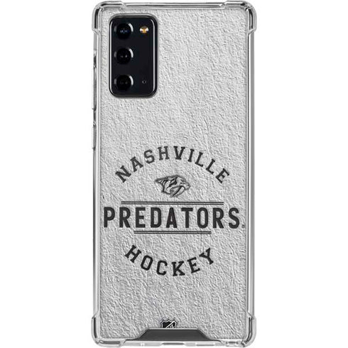 NHL Nashville Predators Black Text Galaxy Note20 5G Clear Case