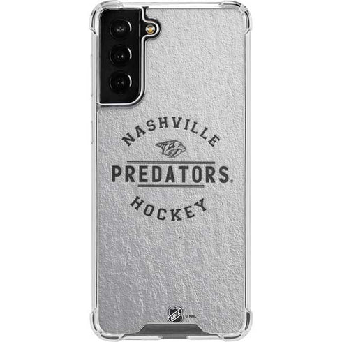 NHL Nashville Predators Black Text Galaxy S21 FE Clear Case