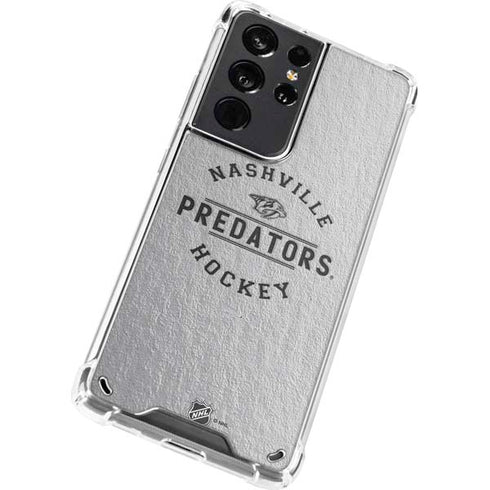 NHL Nashville Predators Black Text Galaxy S21 Ultra 5G Clear Case