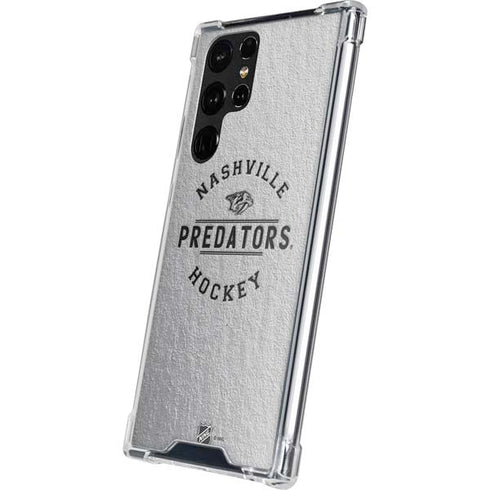 NHL Nashville Predators Black Text Galaxy S22 Ultra Clear Case