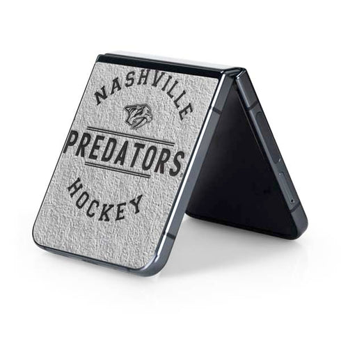 NHL Nashville Predators Black Text Galaxy Z Flip5 5G Skin