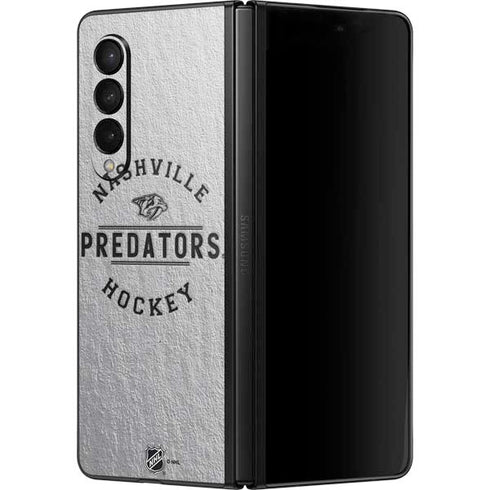NHL Nashville Predators Black Text Galaxy Z Fold3 5G Skin