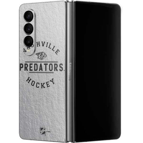 NHL Nashville Predators Black Text Galaxy Z Fold4 5G Skin