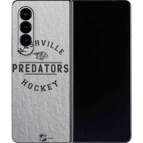 NHL Nashville Predators Black Text Galaxy Z Fold4 5G Skin