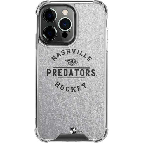 NHL Nashville Predators Black Text iPhone 13 Pro Clear Case