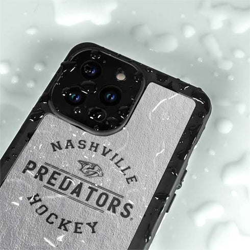 NHL Nashville Predators Black Text iPhone 14 Pro Max Waterproof Case