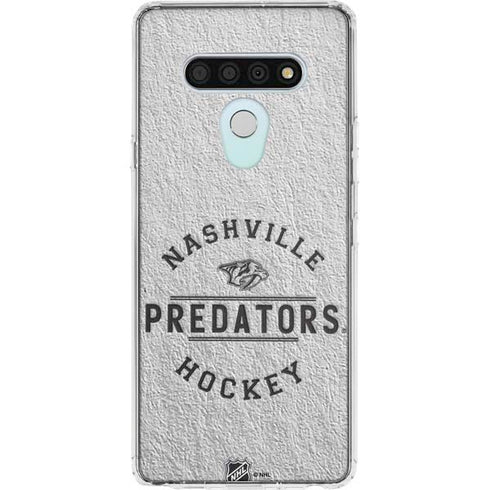 NHL Nashville Predators Black Text LG Stylo 6 Clear Case