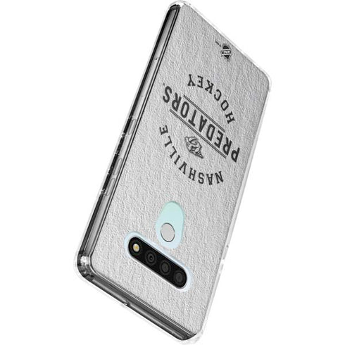 NHL Nashville Predators Black Text LG Stylo 6 Clear Case