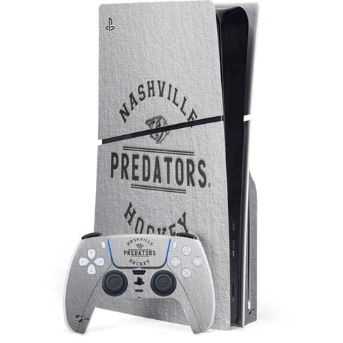 NHL Nashville Predators Black Text PS5 Slim Disk Bundle Skin
