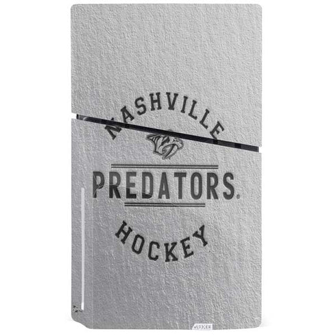 NHL Nashville Predators Black Text PS5 Slim Disk Console Skin