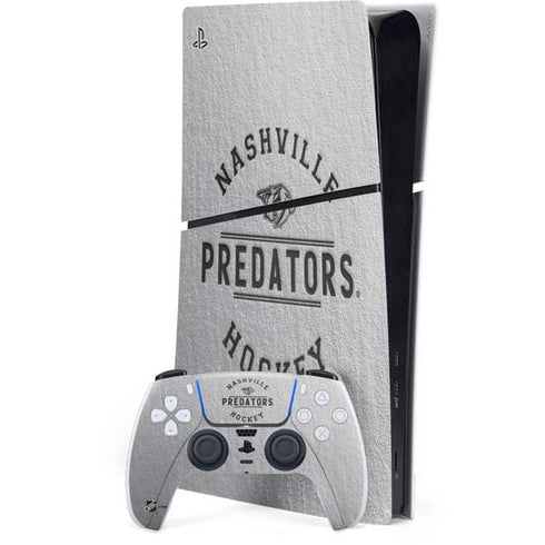 NHL Nashville Predators Black Text PS5 Slim Digital Edition Console Skin