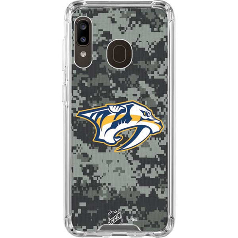 NHL Nashville Predators Camo Galaxy A30 Clear Case