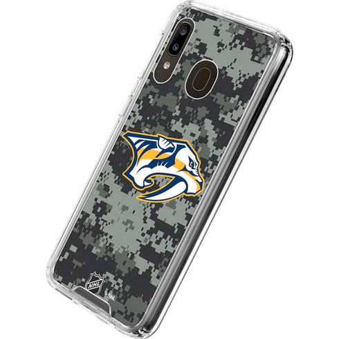 NHL Nashville Predators Camo Galaxy A30 Clear Case