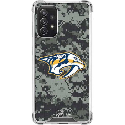 NHL Nashville Predators Camo Galaxy A72 5G Clear Case