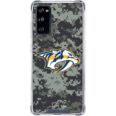 NHL Nashville Predators Camo Galaxy S20 FE Clear Case