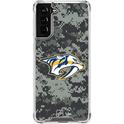 NHL Nashville Predators Camo Galaxy S21 FE Clear Case