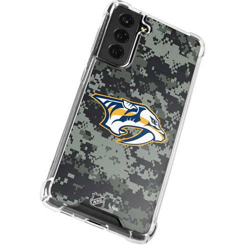 NHL Nashville Predators Camo Galaxy S21 FE Clear Case