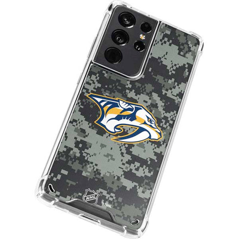 NHL Nashville Predators Camo Galaxy S21 Ultra 5G Clear Case