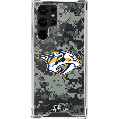NHL Nashville Predators Camo Galaxy S22 Ultra Clear Case