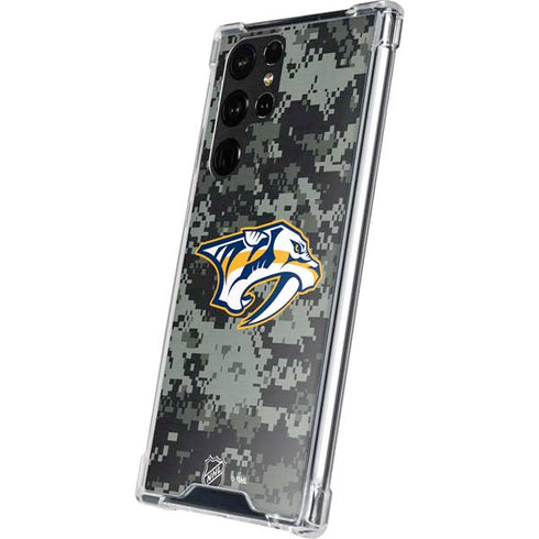 NHL Nashville Predators Camo Galaxy S22 Ultra Clear Case