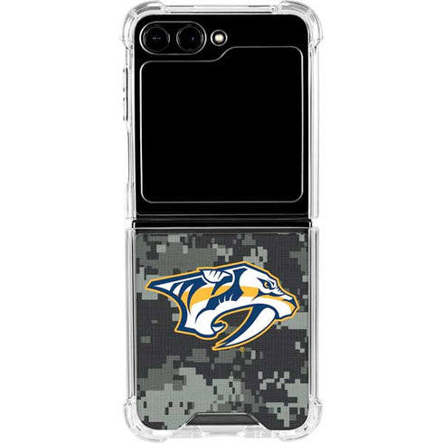 NHL Nashville Predators Camo Galaxy Z Flip5 5G Clear Case