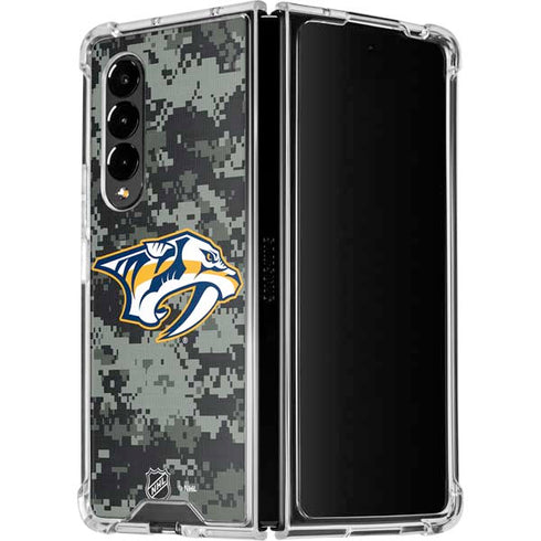 NHL Nashville Predators Camo Galaxy Z Fold4 5G Clear Case
