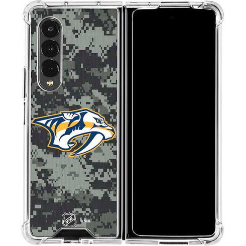 NHL Nashville Predators Camo Galaxy Z Fold4 5G Clear Case