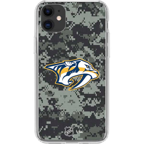 NHL Nashville Predators Camo iPhone 11 Clear Case