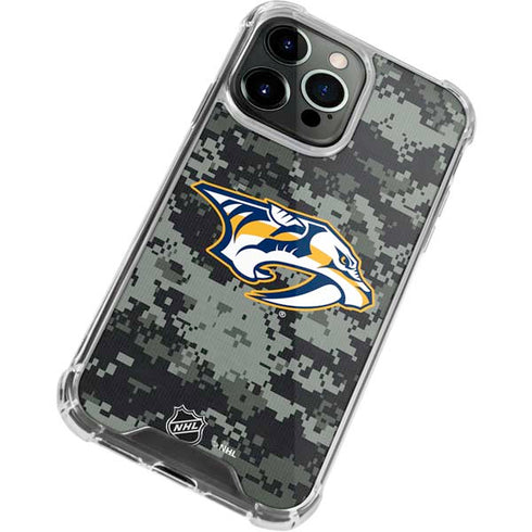 NHL Nashville Predators Camo iPhone 13 Pro Clear Case
