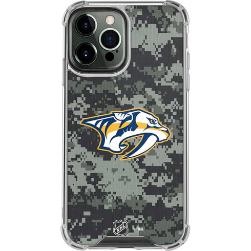 NHL Nashville Predators Camo iPhone 13 Pro Max Clear Case