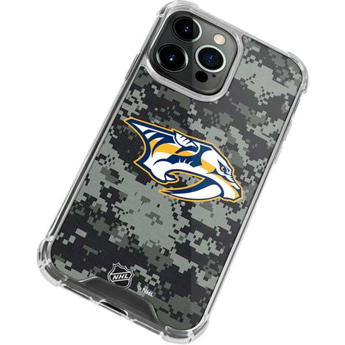 NHL Nashville Predators Camo iPhone 13 Pro Max Clear Case
