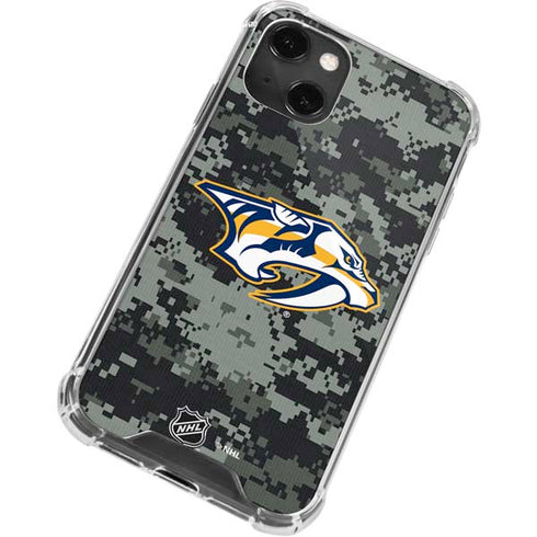 NHL Nashville Predators Camo iPhone 14 Plus Clear Case